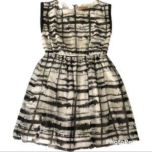 Alice + Olivia black white abstract print mini dress